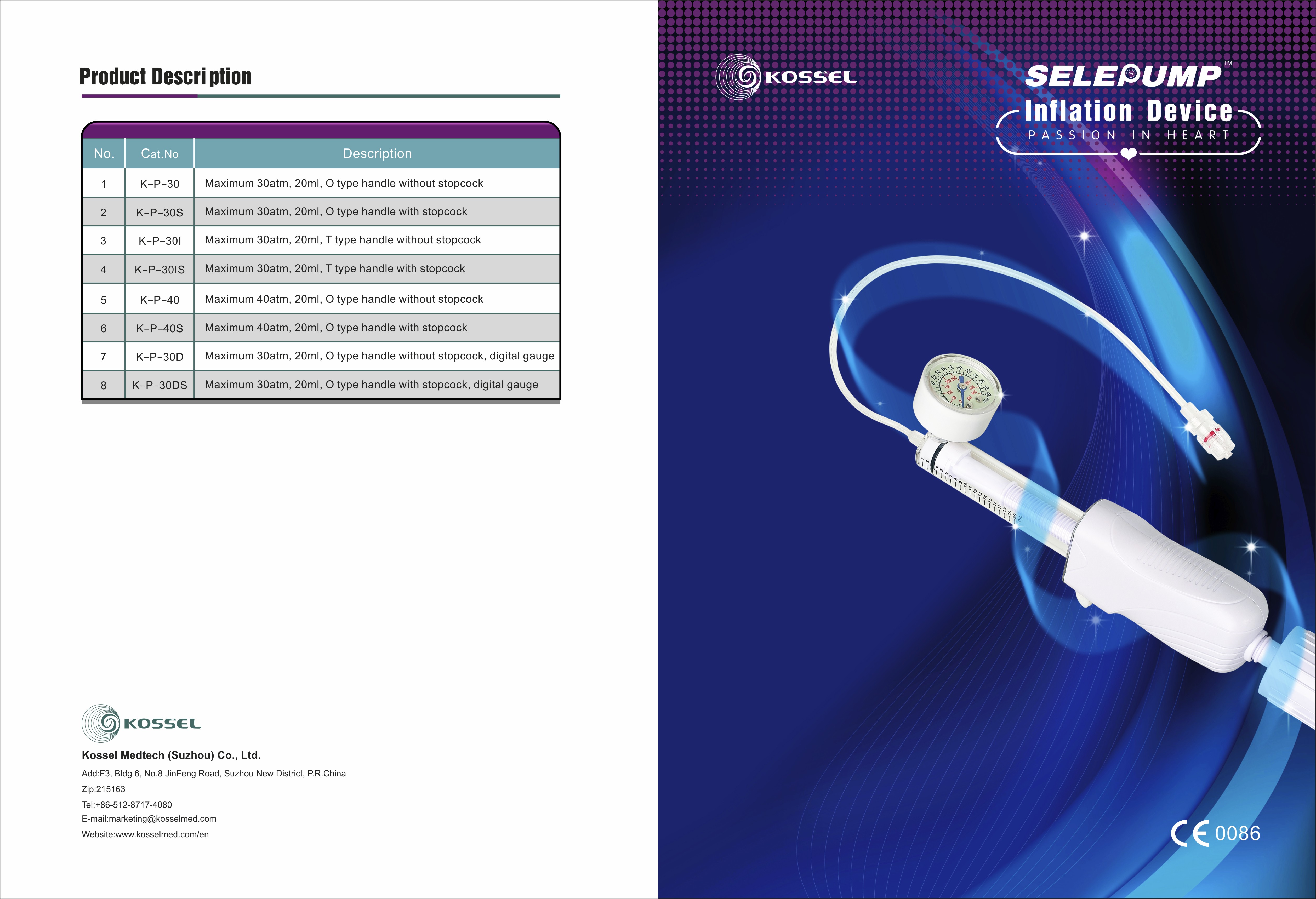 Atualize o Dispositivo de Inflação para PCI de Cateter de Balão com Certificado CE